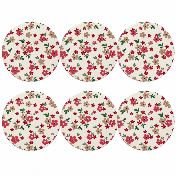 Set x6 Individuales Redondos JARDIÍN FLORAL