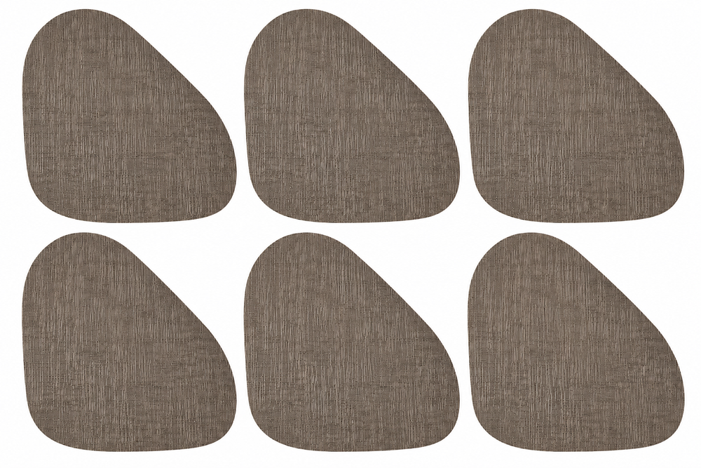 Set x6 Individuales Orgánico Texturizado PLOMO