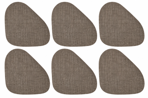 Set x6 Individuales Orgánico Texturizado PLOMO