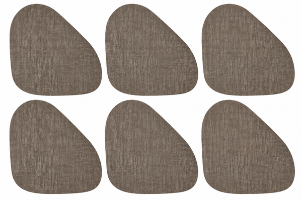 Set x6 Individuales Orgánico Texturizado PLOMO