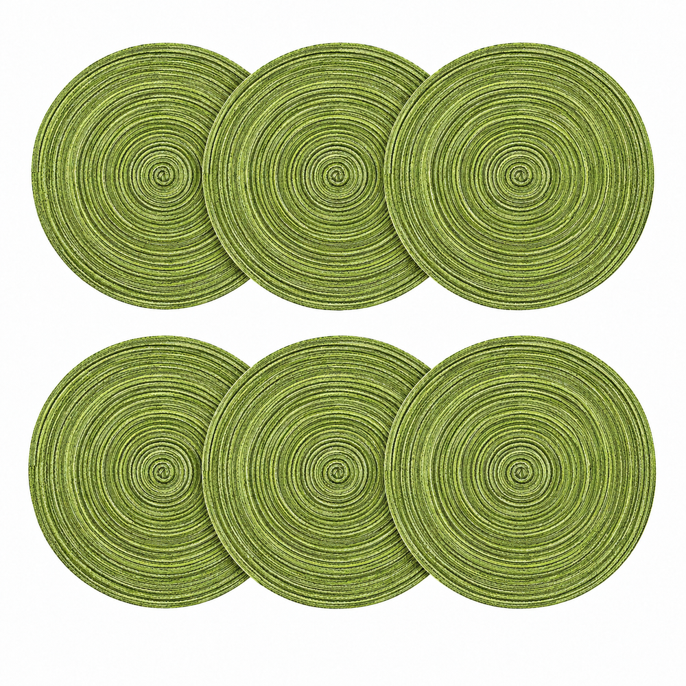Set x6 Individuales Redondos ESPIRAL VERDE