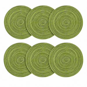 Set x6 Individuales Redondos ESPIRAL VERDE