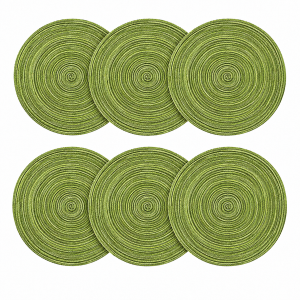 Set x6 Individuales Redondos ESPIRAL VERDE