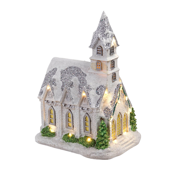 Iglesia Navideña con Luces