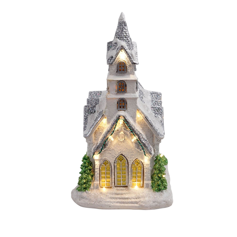 Iglesia Navideña con Luces