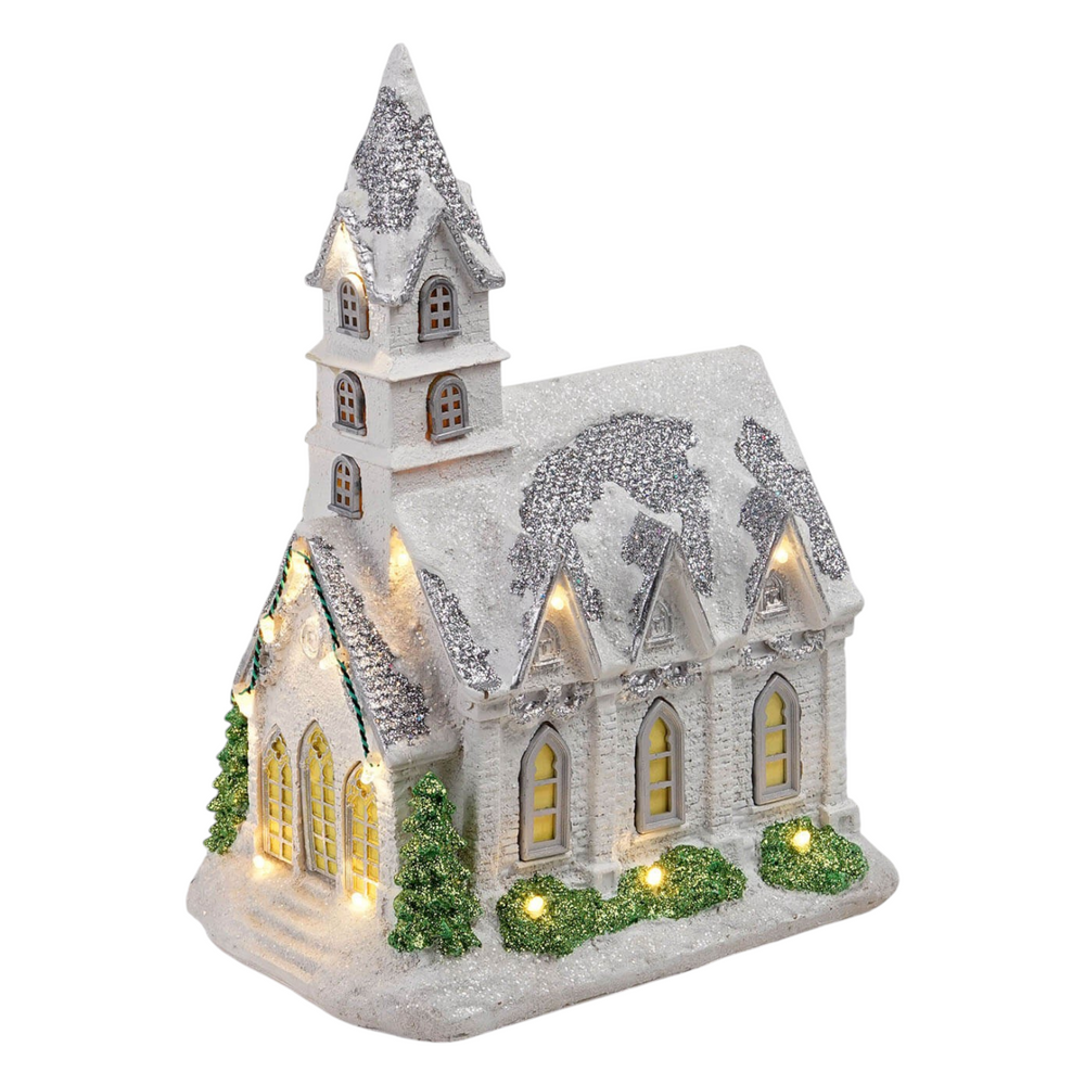 Iglesia Navideña con Luces