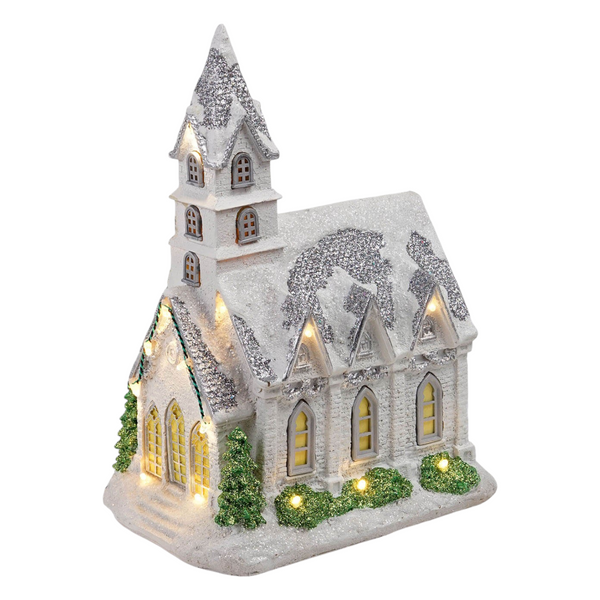 Iglesia Navideña con Luces