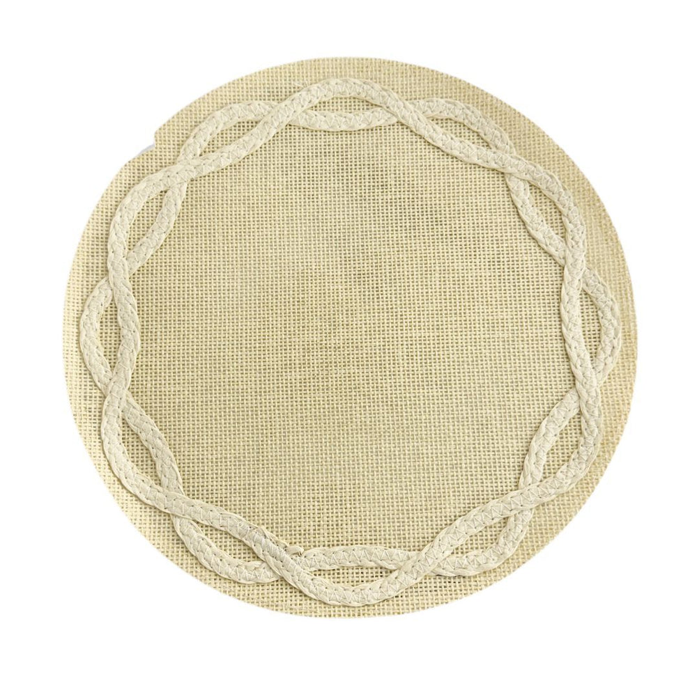 6 individuales Tejidos Crema Redondo
