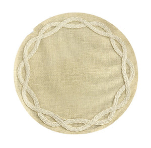6 individuales Tejidos Crema Redondo