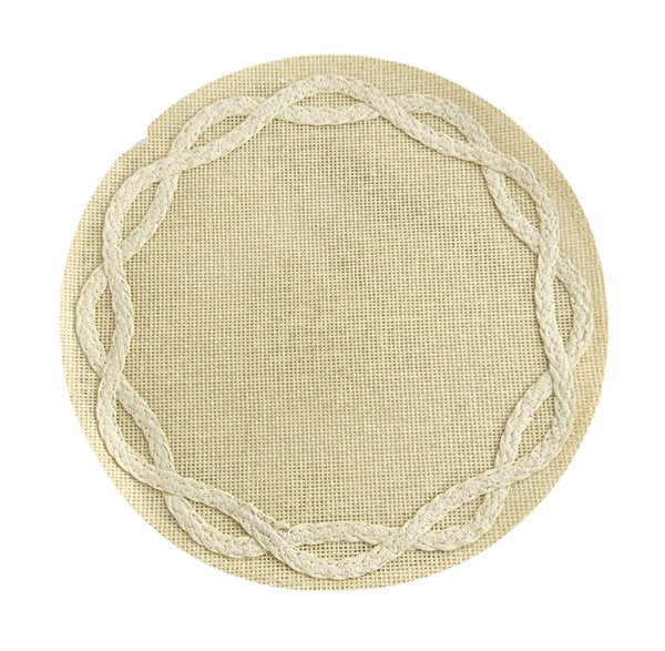 6 individuales Tejidos Crema Redondo