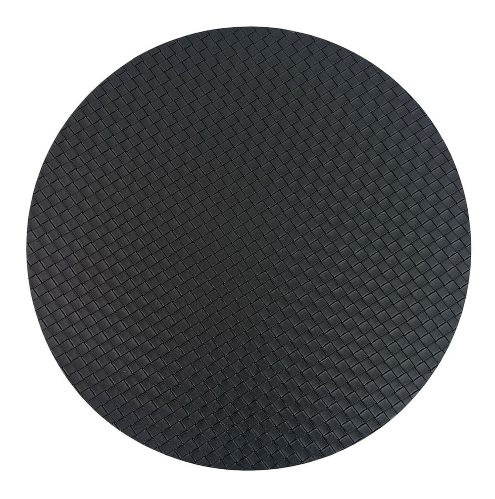 6 Individuales Cuerina Negro Redondo N