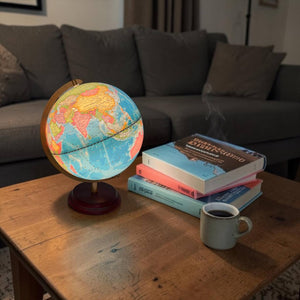 Esfera Mapa Mundi Azul Giratoria con Luz