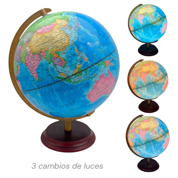 Esfera Mapa Mundi Azul GRANDE
