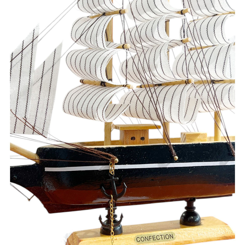 Adorno Barco Velero Negro