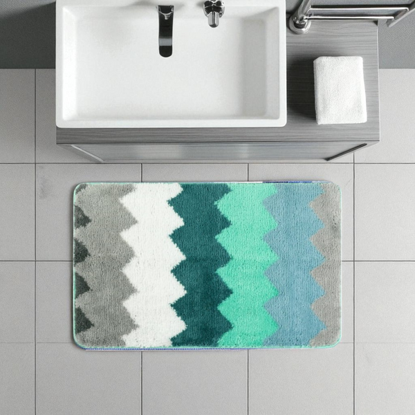 Alfombra Baño ZIG ZAG VERDE LARGE
