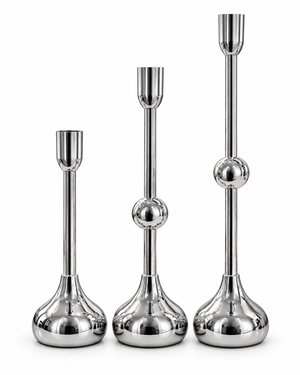 Set de 3 Candelabros Plateados