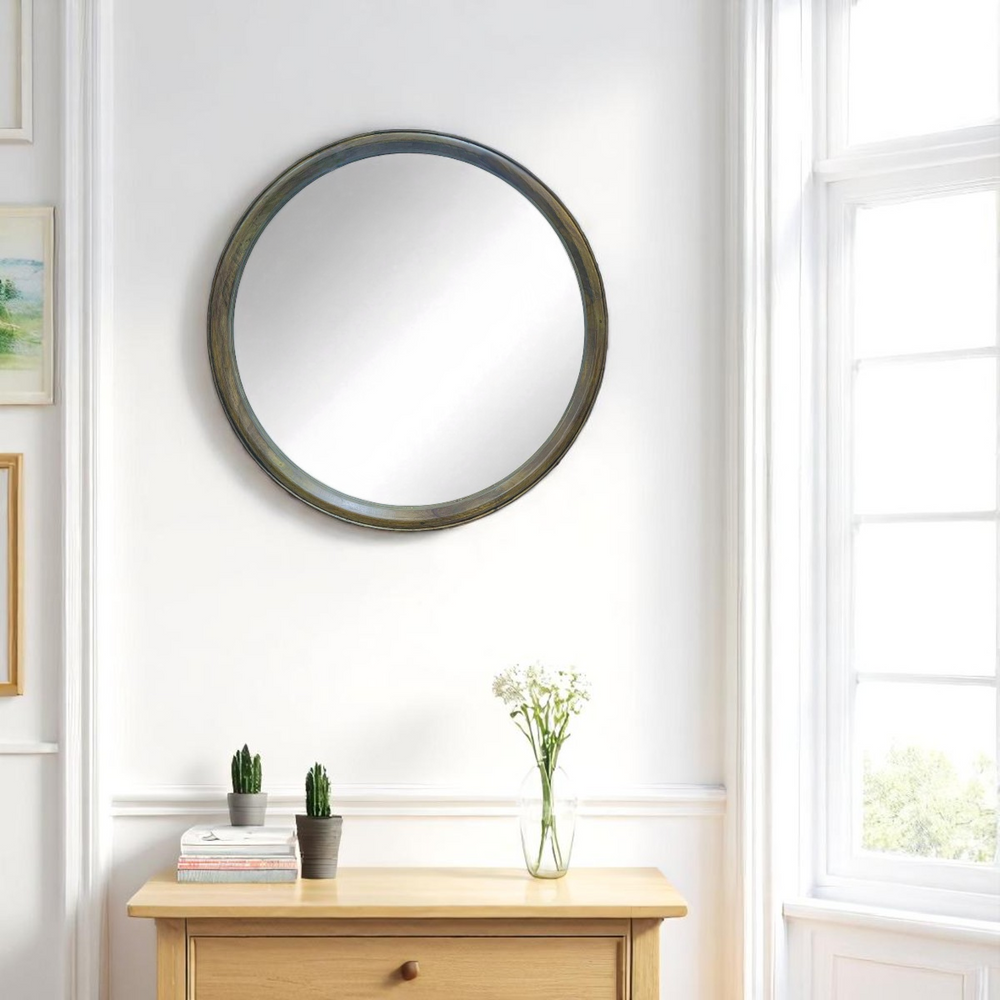 Espejo Circular Madera