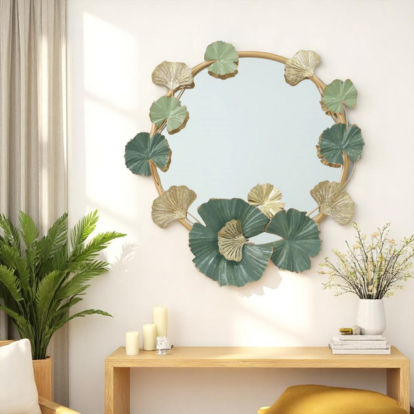 Espejo Circulo Flores