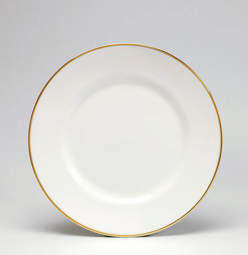 Plato Llano Blanco Borde Dorado 24.5cm