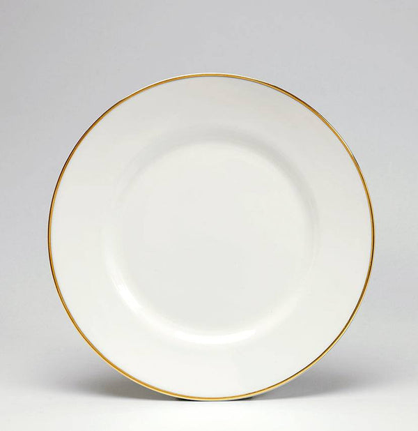 Plato Llano Blanco Borde Dorado 24.5cm