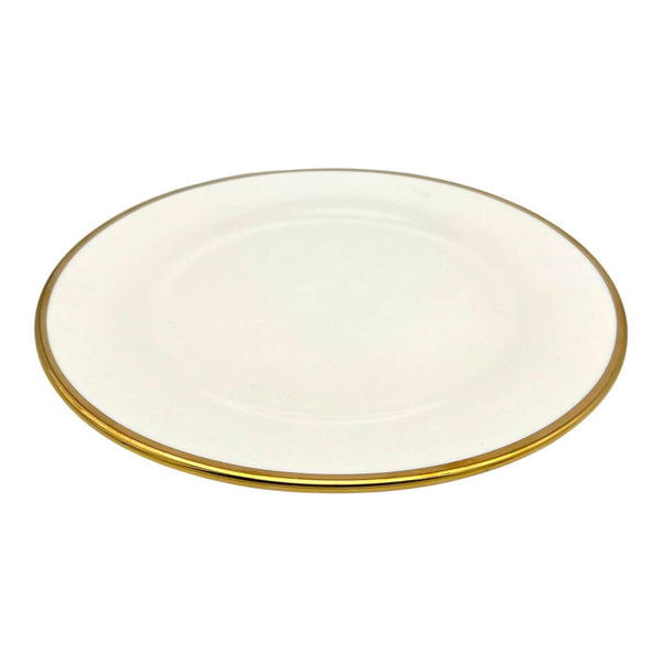 Plato Llano Blanco Borde Dorado 24.5cm