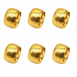 Aro de Servilleta Metalico X6 unidades DORADO LISO
