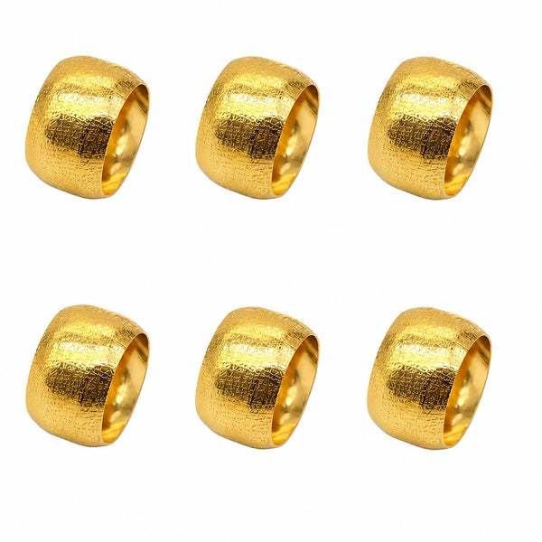 Aro de Servilleta Metalico X6 unidades DORADO LISO