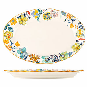 Plato Ovalado Fuente Estampado Floral
