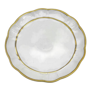 Plato Llano Blanco Calado Borde Dorado