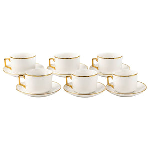 Set X6 tazas de Cafe con Borde Dorado