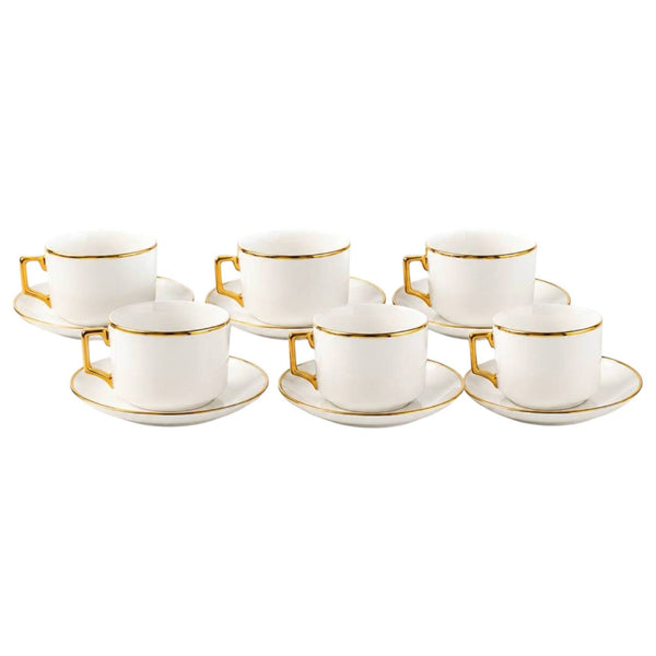 Set X6 tazas de Cafe con Borde Dorado