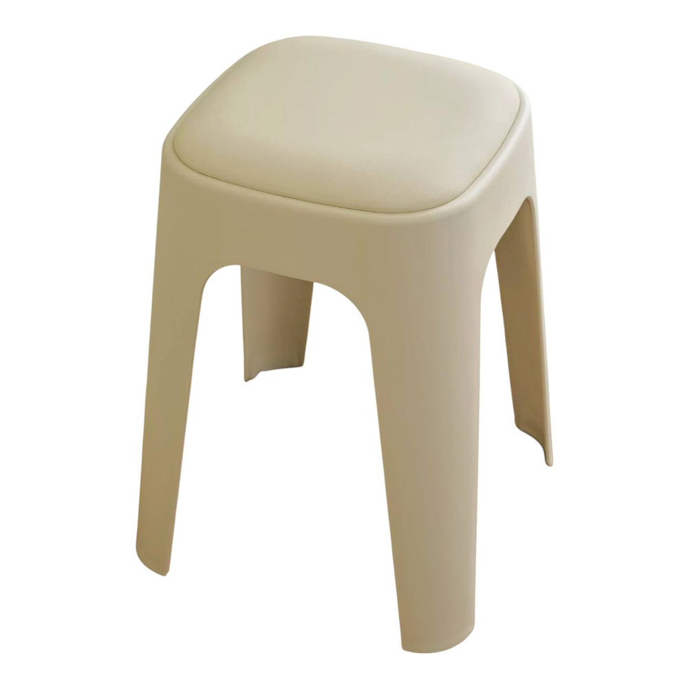 Banco Crema de PVC Acolchado