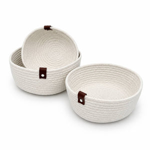 Set Canastos Organizadoras Tela Redondas 3 Und