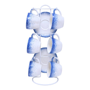 Set Tazas y Platos 6 Unidades ESPUMA AZUL