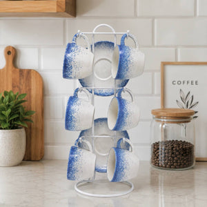 Set Tazas y Platos 6 Unidades ESPUMA AZUL