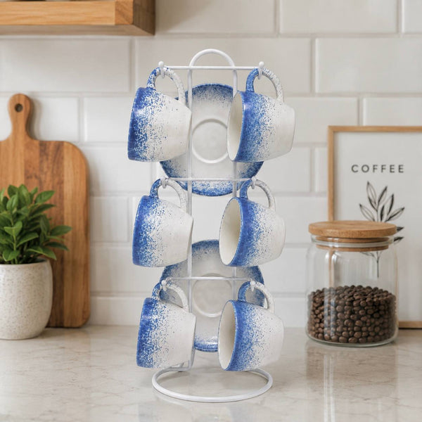 Set Tazas y Platos 6 Unidades ESPUMA AZUL