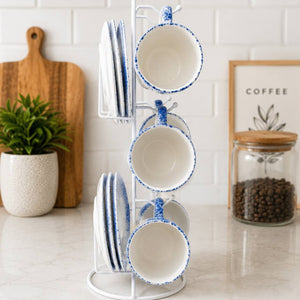 Set Tazas y Platos 6 Unidades ESPUMA AZUL