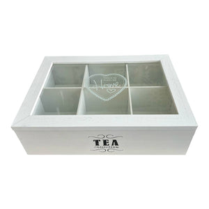 Caja Porta Té x 6 WHITE HEART