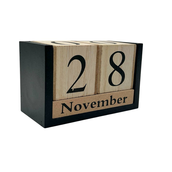 Calendario de Escritorio Crema y Negro