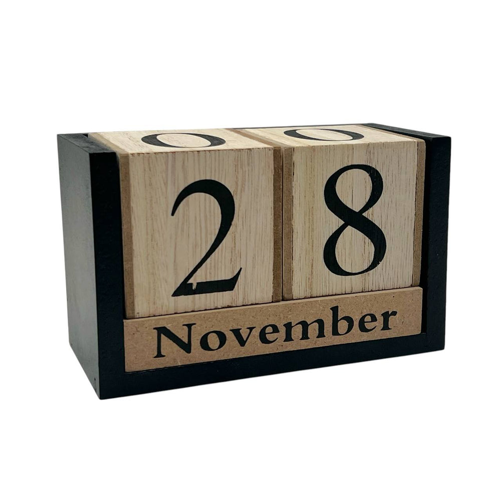 Calendario de Escritorio Crema y Negro
