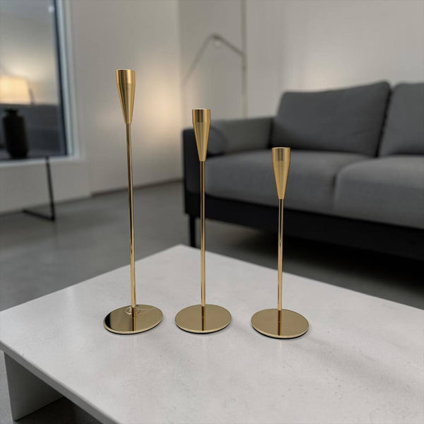 Set de Candelabros Dorados CONIC GOLD