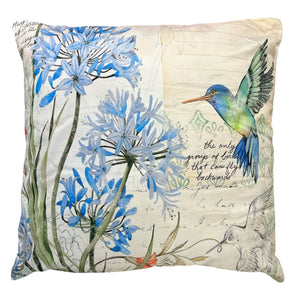 Cojin Jardín Colibri Azul