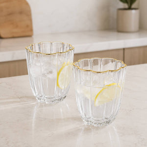 Vaso Corto Borde Oro 6 Unidades MAGNOLIA