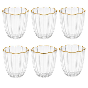 Vaso Corto Borde Oro 6 Unidades MAGNOLIA