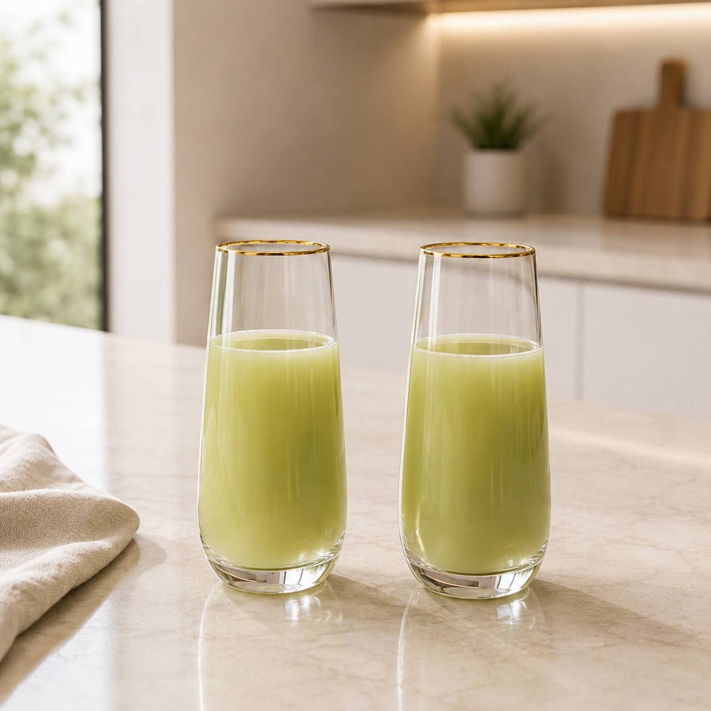 Vaso Alto Borde Oro 6 Unidades ELEGANCE