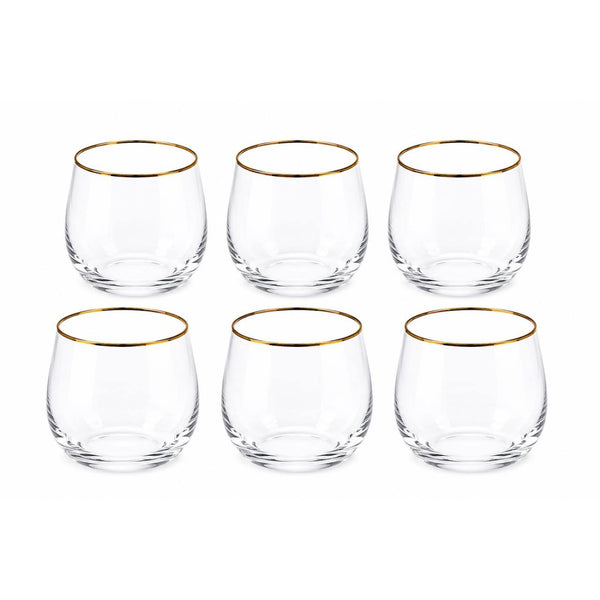 Vaso Corto con Borde Oro 6 Unidades ELEGANCE