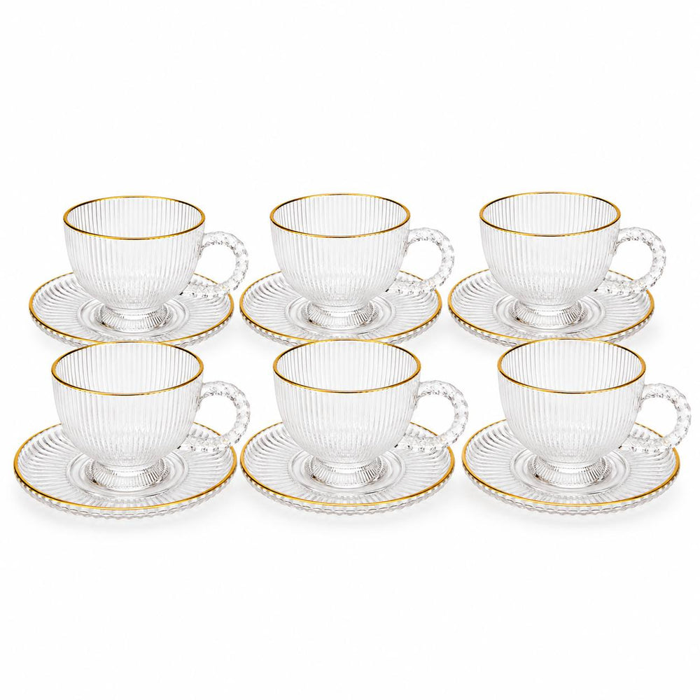 Juegos de 6 Tazas de Infusion Borde DORADO