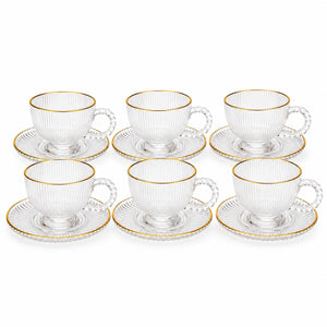 Juegos de 6 Tazas de Infusion Borde DORADO