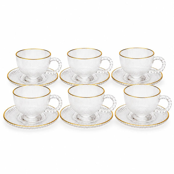 Juegos de 6 Tazas de Infusion Borde DORADO