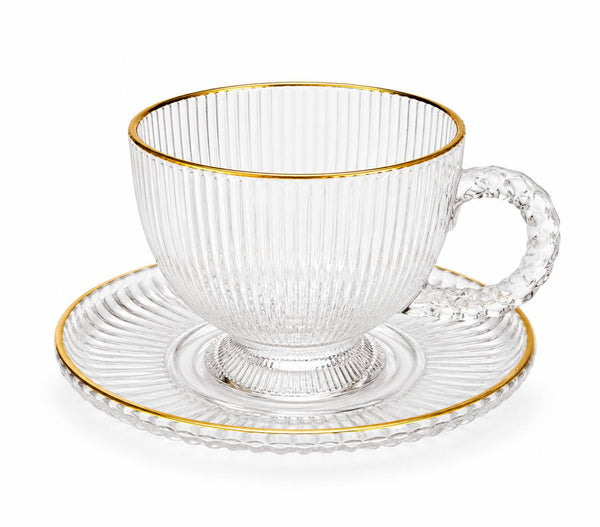 Juegos de 6 Tazas de Infusion Borde DORADO